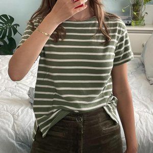 Old Navy Green Striped Tee Shirt
